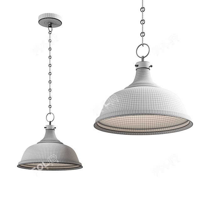 Title: Jocelyn Metal Pendant Light 3D model image 2