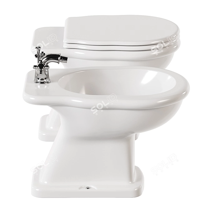 Boheme Ceramic Toilet and Bidet 3D model image 2