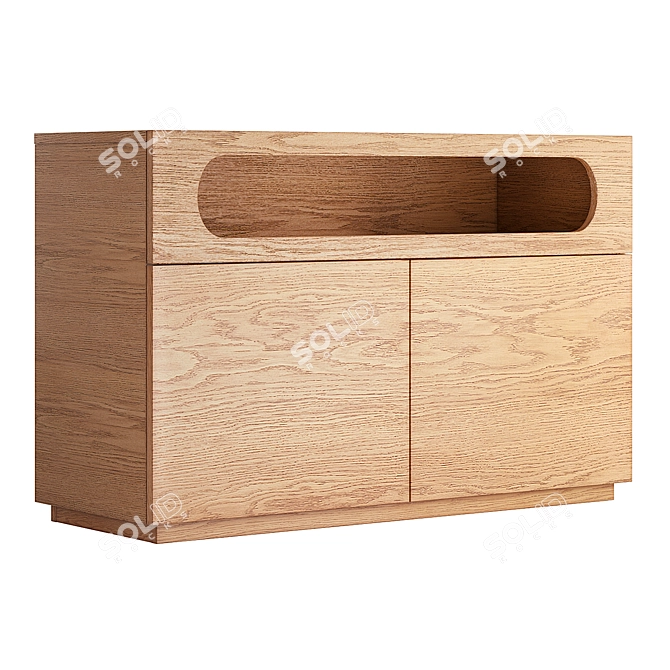 Vonti Oak Veneer Buffet Cabinet 3D model image 1