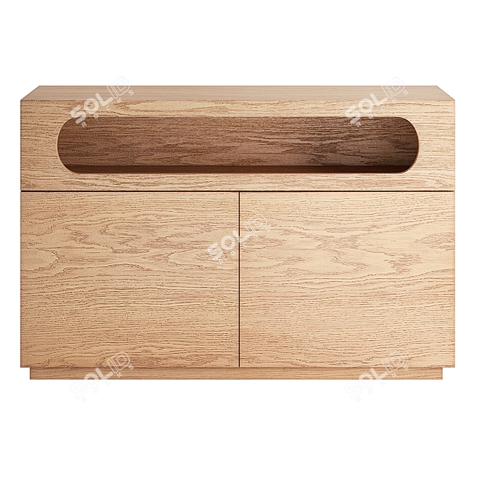 Vonti Oak Veneer Buffet Cabinet 3D model image 2