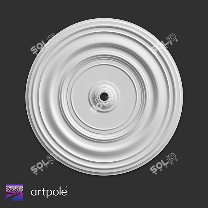 Gypsum Ceiling Rosette SRT44 3D model image 1