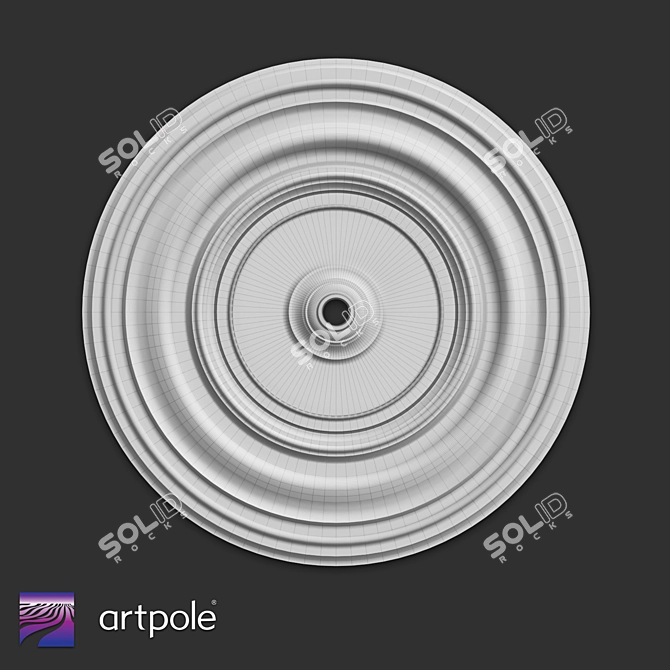 Gypsum Ceiling Rosette SRT44 3D model image 2