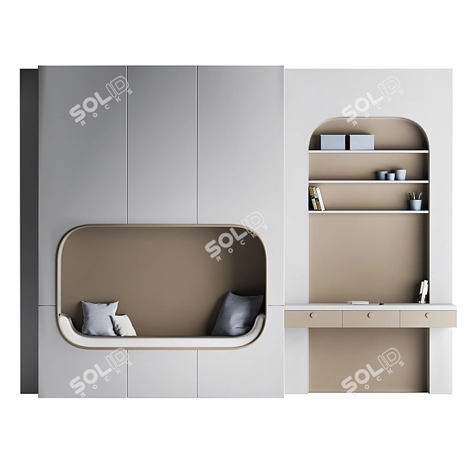 Title: Modern Kids Furniture Set 3D model image 2