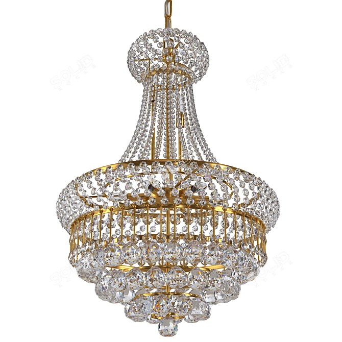 Empire Crystal Chandelier, Golden Finish 3D model image 1