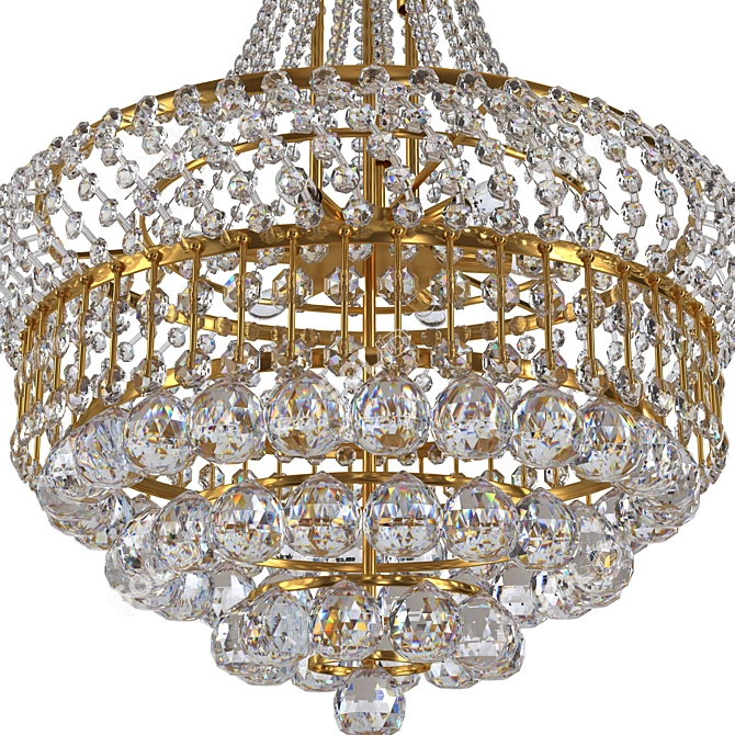 Empire Crystal Chandelier, Golden Finish 3D model image 4