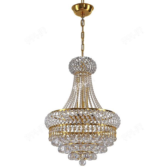 Empire Crystal Chandelier, Golden Finish 3D model image 5