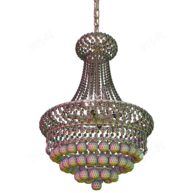 Empire Crystal Chandelier, Golden Finish 3D model image 7