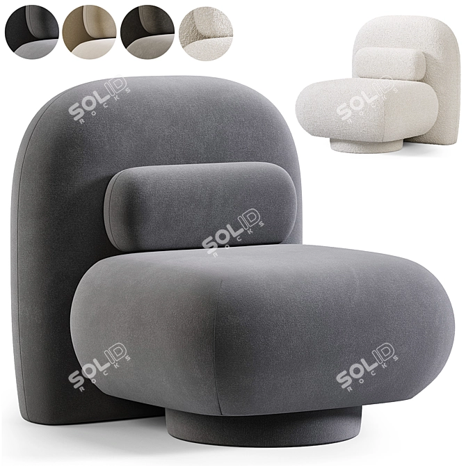 Modern Cozy Koto Armchair Home 3D model image 1