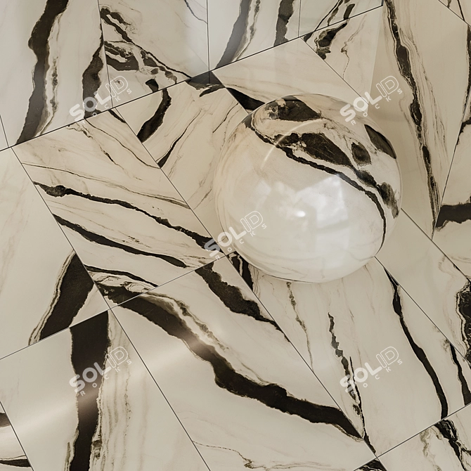 Calacatta Stone Simulated Porcelain Tile 3D model image 2