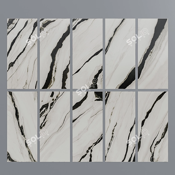 Calacatta Stone Simulated Porcelain Tile 3D model image 3