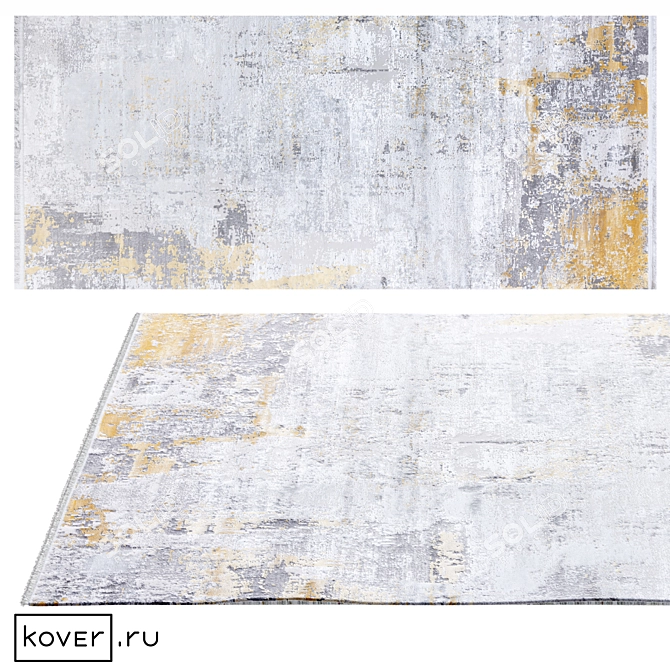OLYMPOS 1091-GRI Modern Abstract Rug 3D model image 1