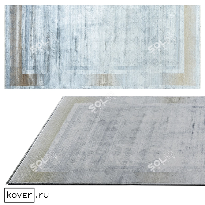 Modern Graphic Silk Rug 200x290cm 3D model image 1