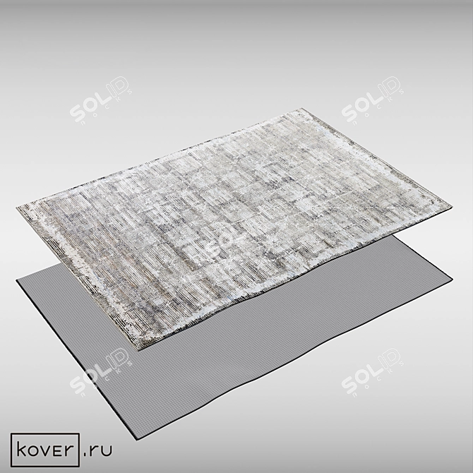 Silk Abstract Graphic Area Rug 3D model image 2