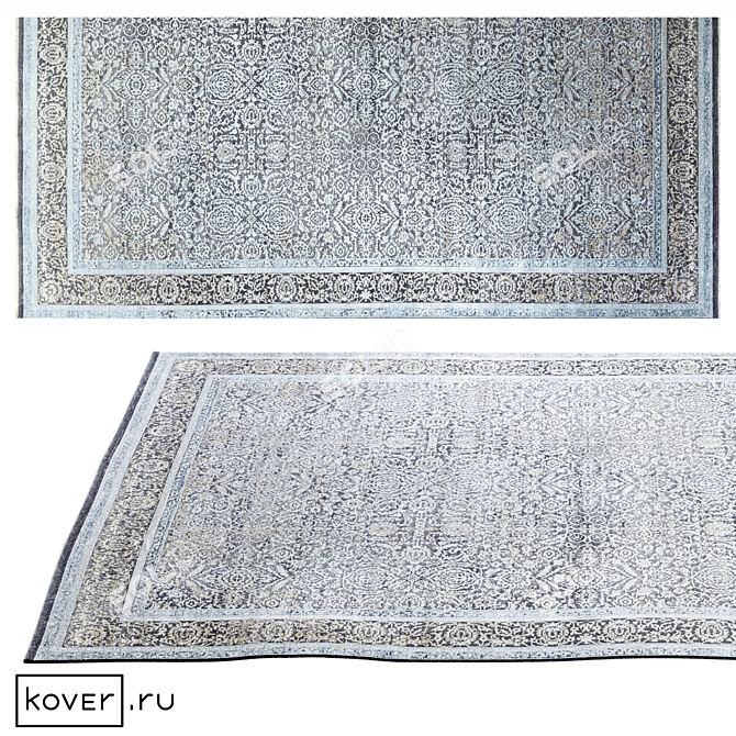 Floral Silk Rug, Modern Classic 3D model image 1