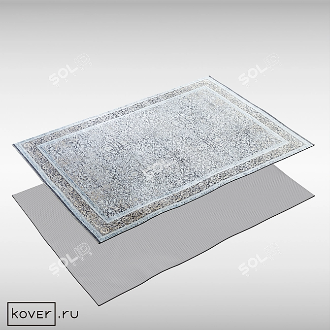 Floral Silk Rug, Modern Classic 3D model image 2