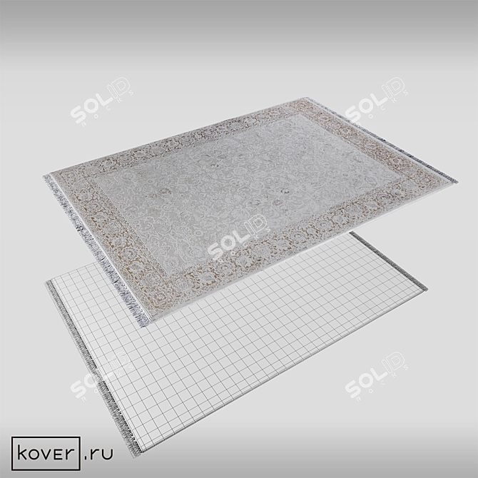 Bamboo Silk Floral Rug 3D model image 2