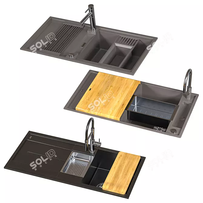 Blanco Sink Set Trio 3D model image 5