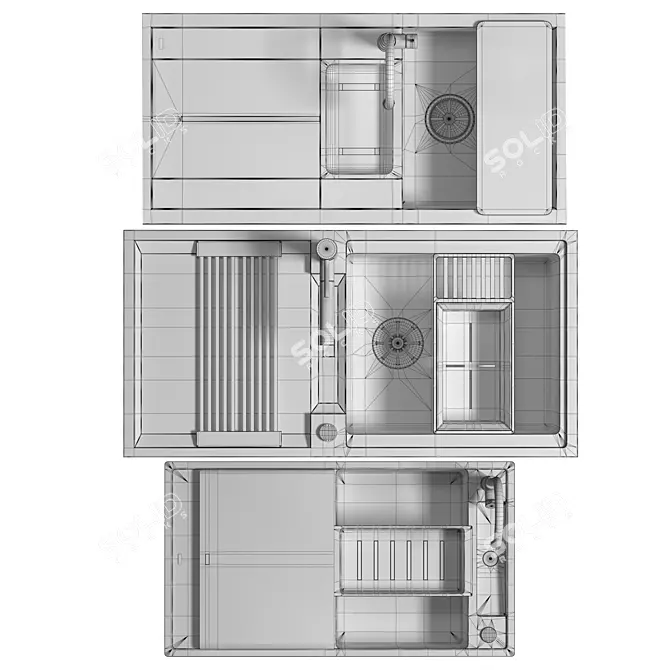 Blanco Sink Set Trio 3D model image 7