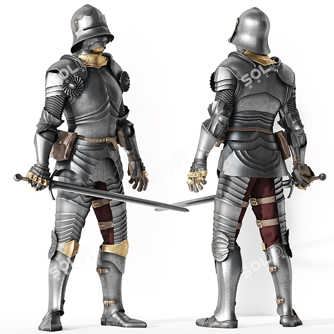 Gothic German Armor Replica 3D model image 2