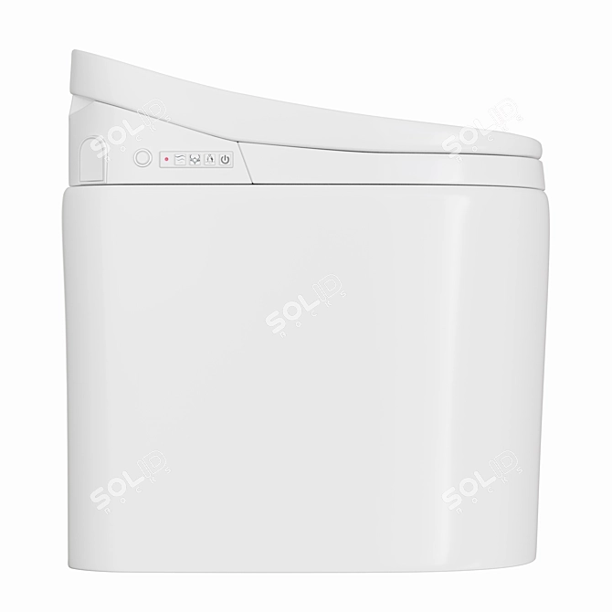 Compact Smart Bidet Toilet with Self-Clean 3D model image 2