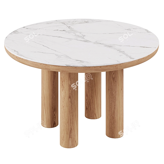 "Modern Round Dining Table - Ellen 3D model image 1