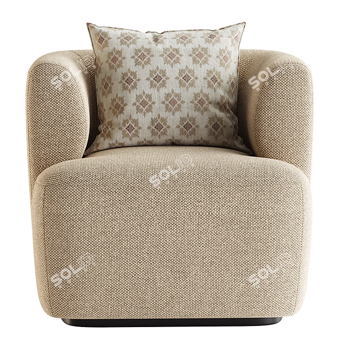 Elegant Nidou Armchair Design 3D model image 3