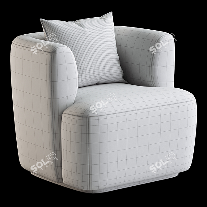 Elegant Nidou Armchair Design 3D model image 5