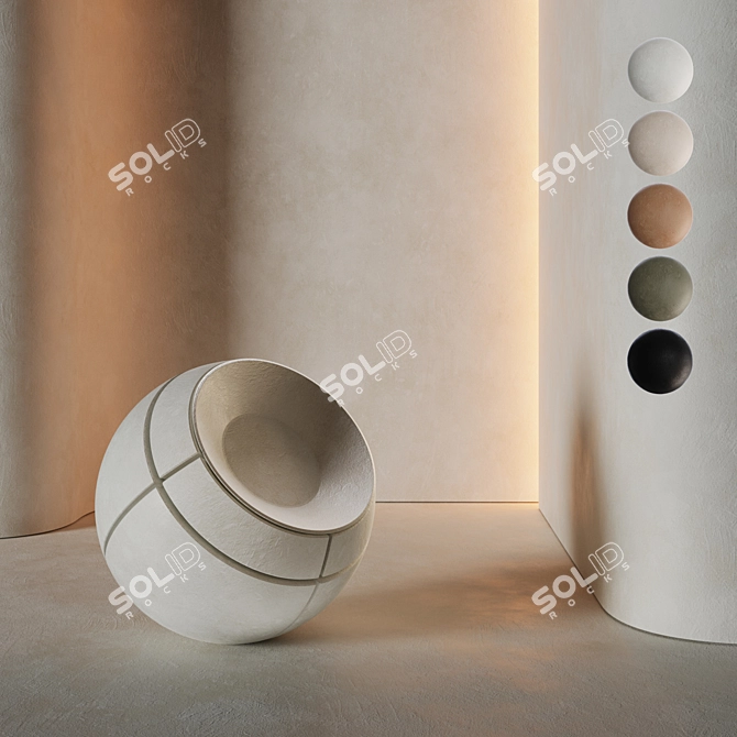 High-Res Seamless Plaster Material 3D model image 1