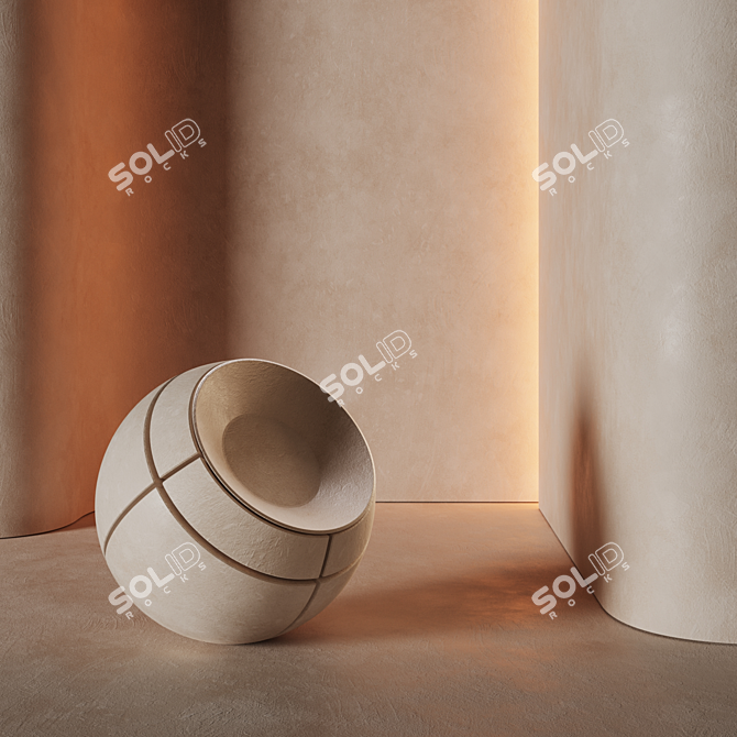 High-Res Seamless Plaster Material 3D model image 2