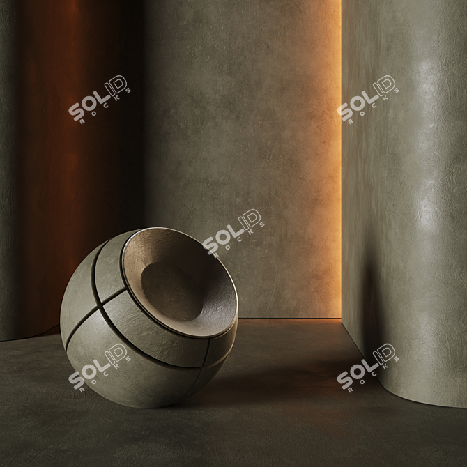 High-Res Seamless Plaster Material 3D model image 4