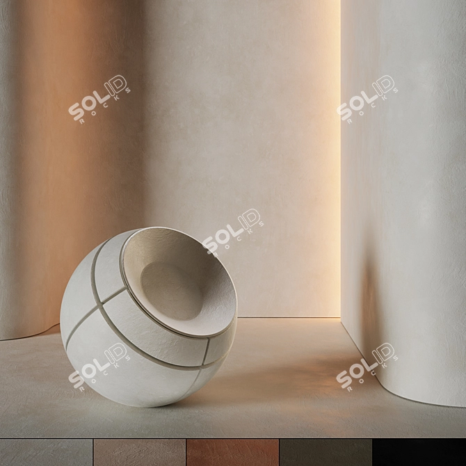 High-Res Seamless Plaster Material 3D model image 7