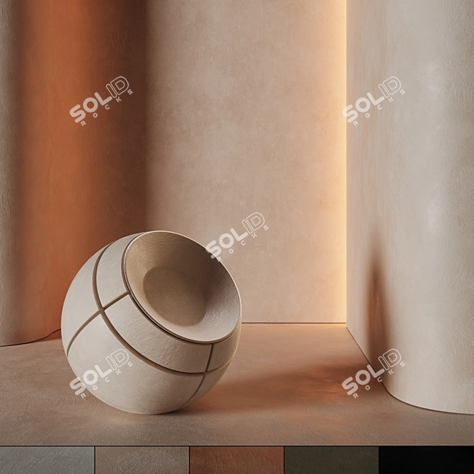 High-Res Seamless Plaster Material 3D model image 9