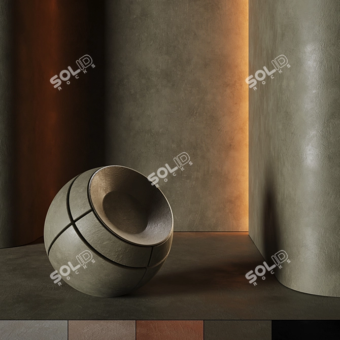 High-Res Seamless Plaster Material 3D model image 11