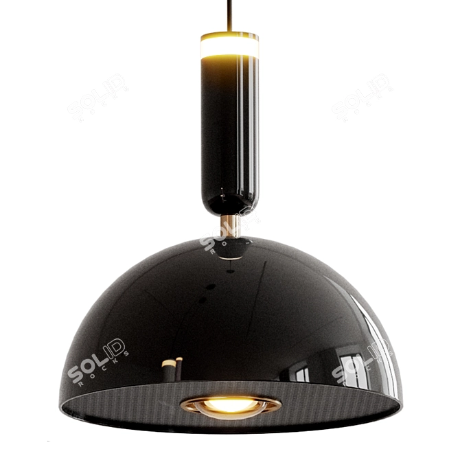 Sleek Metal Dome Lighting Fixture 3D model image 3