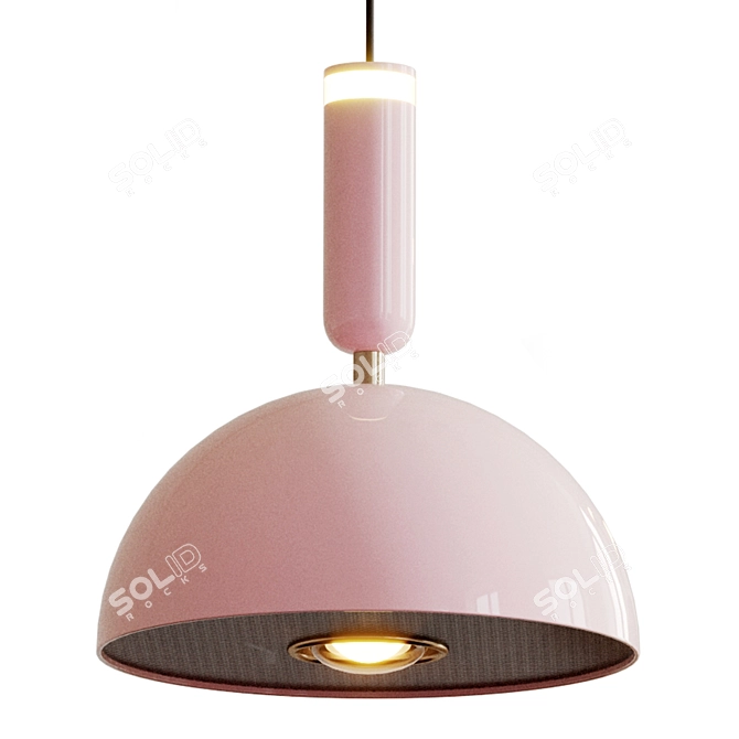 Sleek Metal Dome Lighting Fixture 3D model image 4