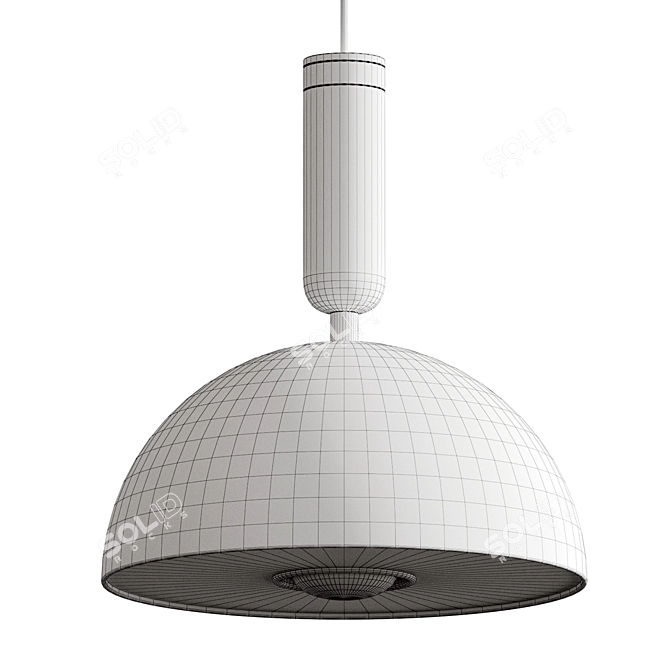 Sleek Metal Dome Lighting Fixture 3D model image 6