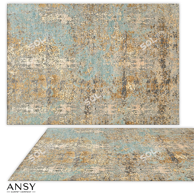 Handmade Urban Silk Rug (No. 4334) 3D model image 1