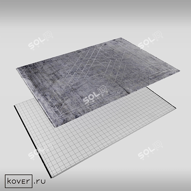 Graphic Deco Silk Rug | Modern Design 3D model image 2