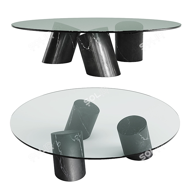 Contemporary Glasshead Coffee Table 3D model image 1