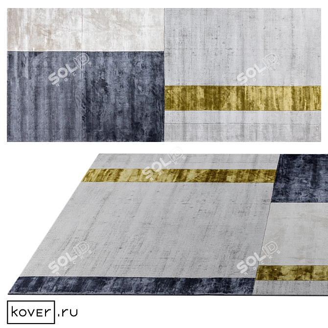 Modern Art Silk Rug - India 3D model image 1