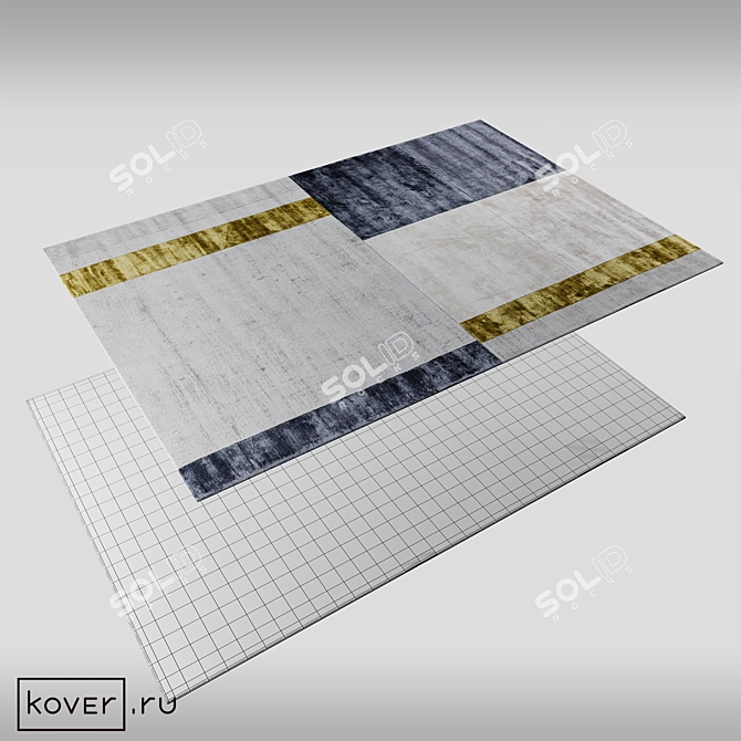 Modern Art Silk Rug - India 3D model image 2