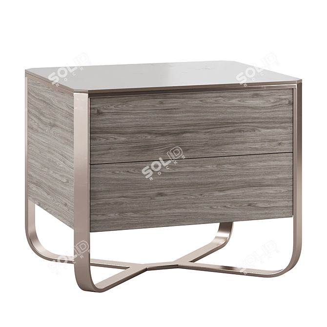 Modern Bedside Table Soft Geometry 3D model image 3