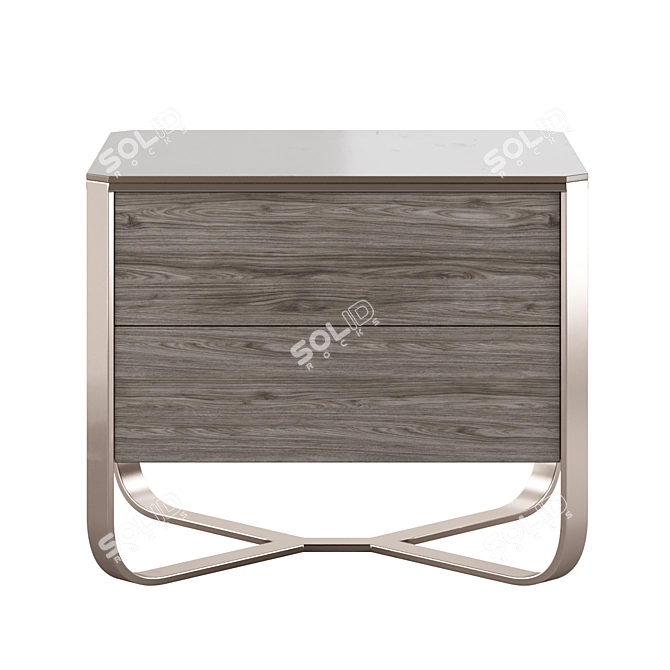 Modern Bedside Table Soft Geometry 3D model image 1