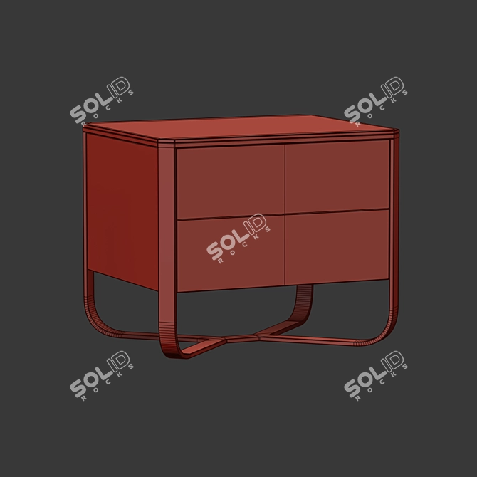 Modern Bedside Table Soft Geometry 3D model image 2