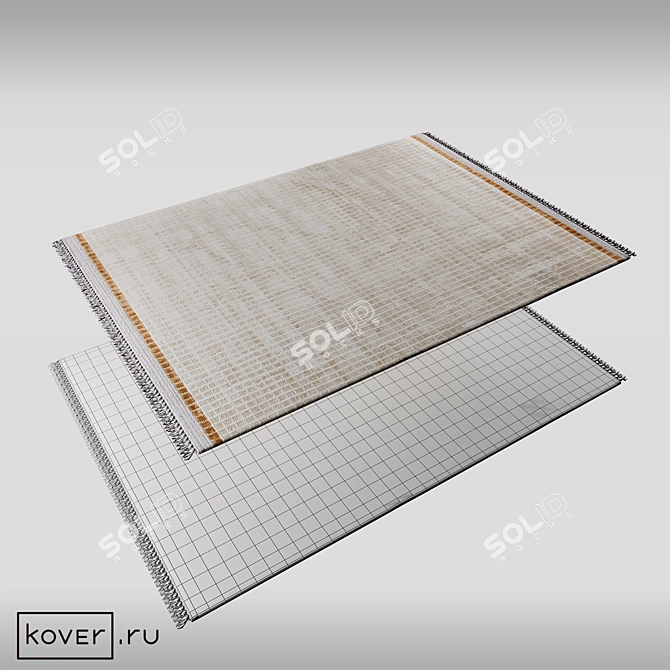 ORITO KAN04-SAND Modern Wool Rug 3D model image 2