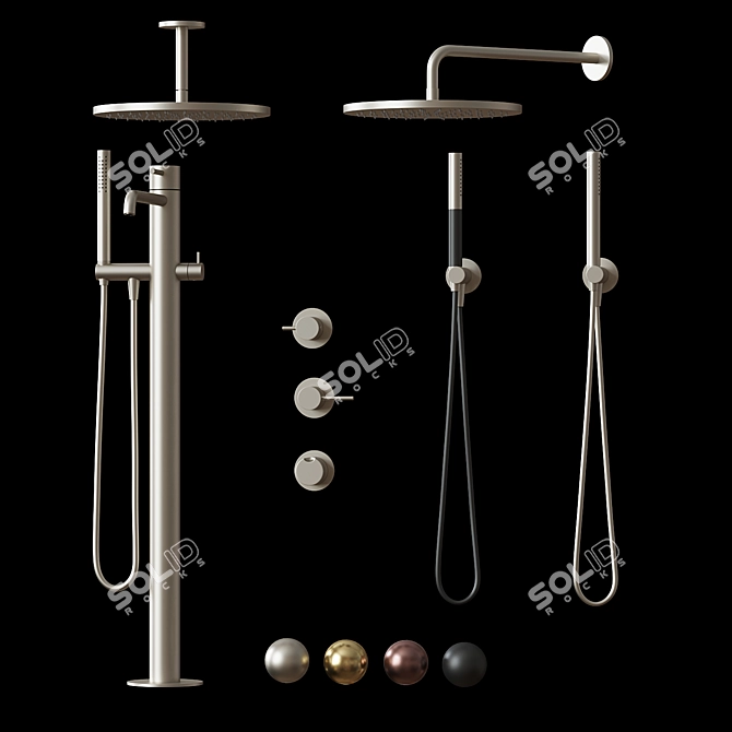 Italian Stainless Steel Mixer 3D model image 1