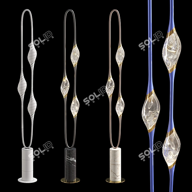 Elegant Calacatta Gold Floor Lamp 3D model image 2