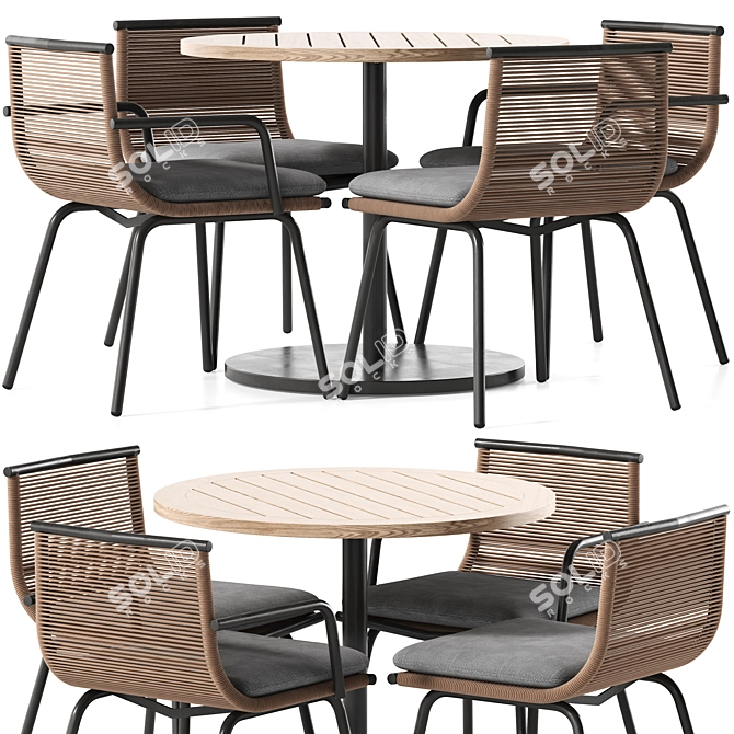 Designer RODA Dining Set 3D model image 1