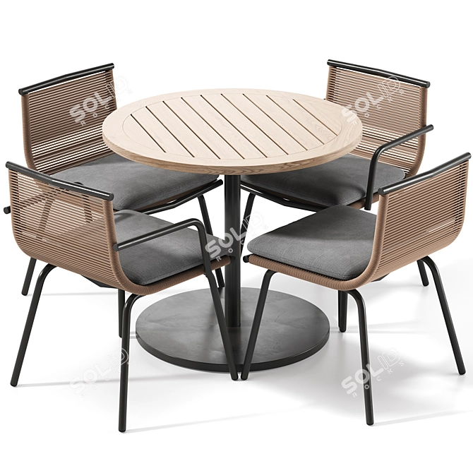 Designer RODA Dining Set 3D model image 11