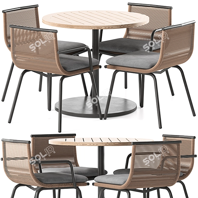 Designer RODA Dining Set 3D model image 13